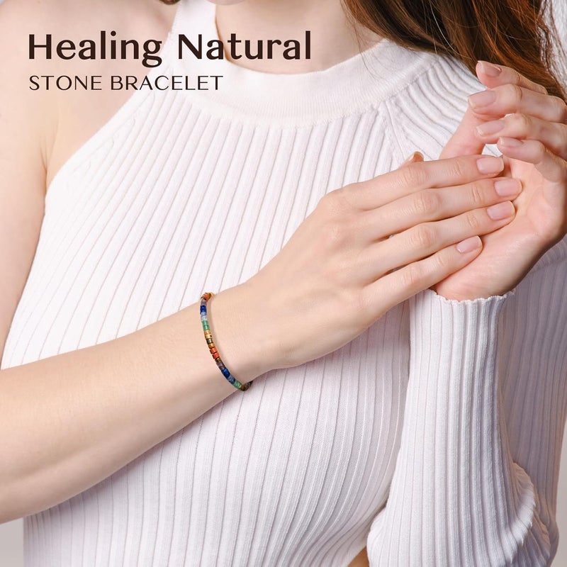 ZOKCC Inspirational Gifts Bracelets for Women: Christmas Day Gifts for Women Friends Sister Mom - Healing Natural Stone Beads Bracelets Thinking of you Get Well Soon Gift for Women - Image 5